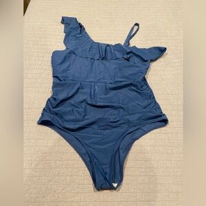 Blue Ruffle One-Piece Swimsuit – Size XXL
